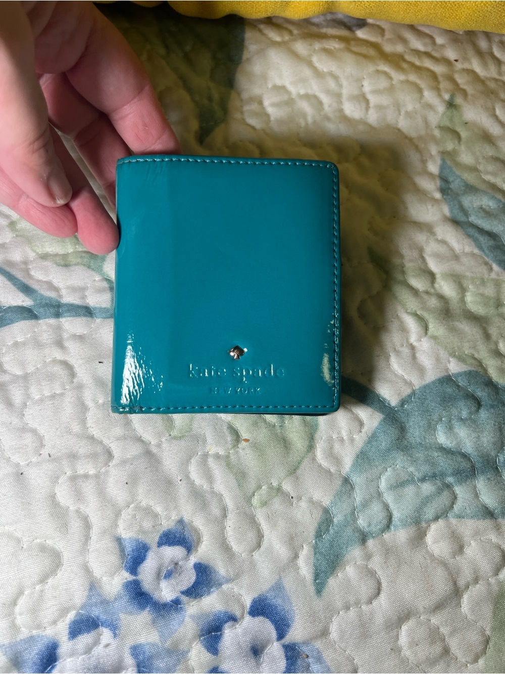 kate spade Cedar Street Teal Patent Leather Stacy Wallet